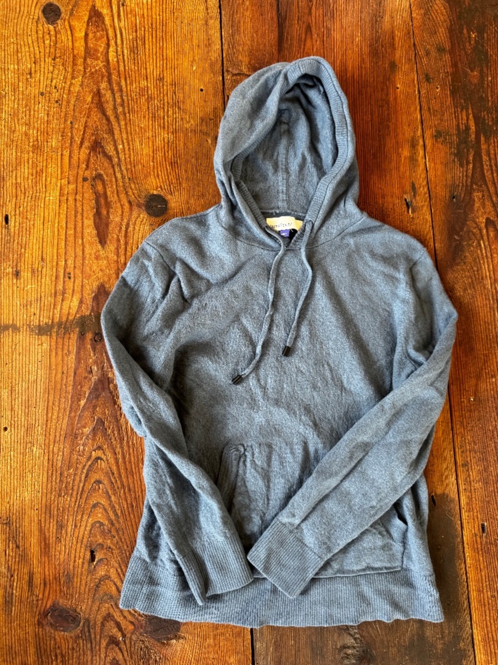 Artefact Hoodie Mens Blue Navy 100% Merino Wool Knit Sweater Pullover Sweatshirt